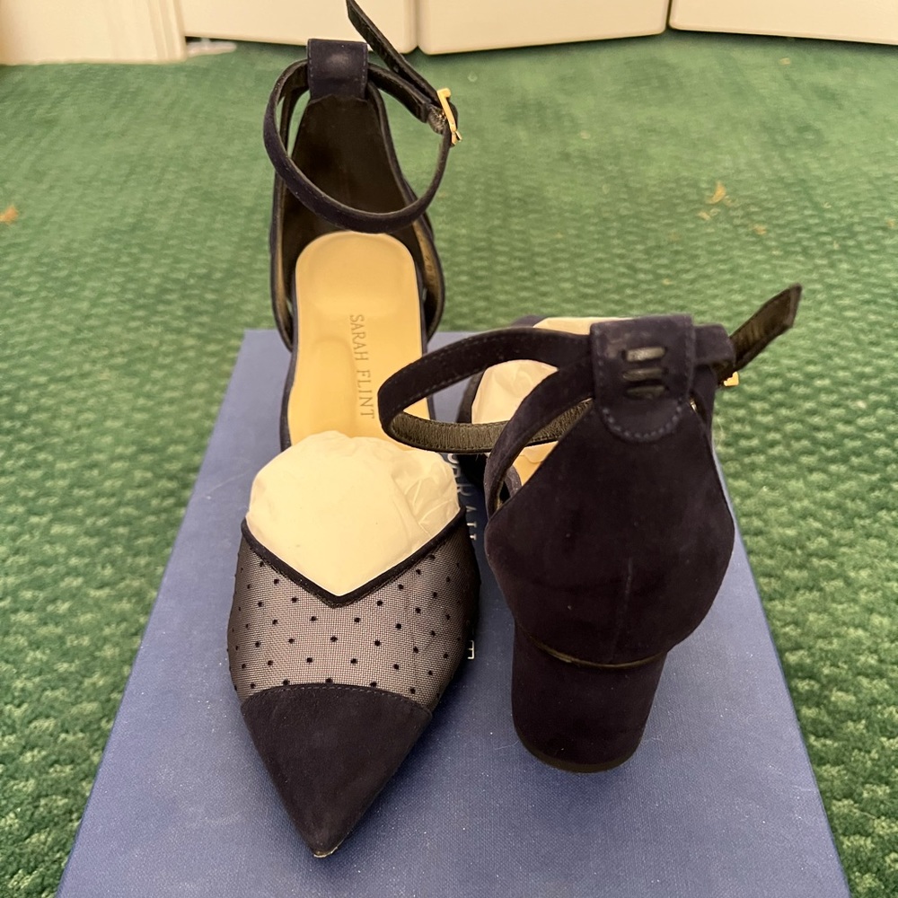 Sarah Flint Navy Pointed Toe Heel